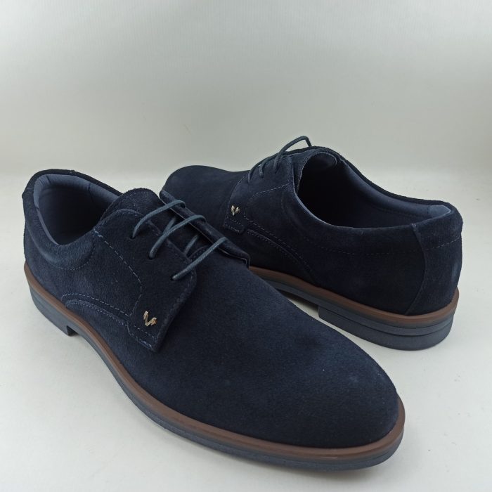 Zapato de serraje azul y cierrede cordón, Martinelli mod.1604-2727X - Imagen 3