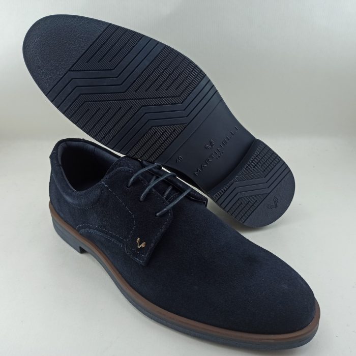 Zapato de serraje azul y cierrede cordón, Martinelli mod.1604-2727X - Imagen 4