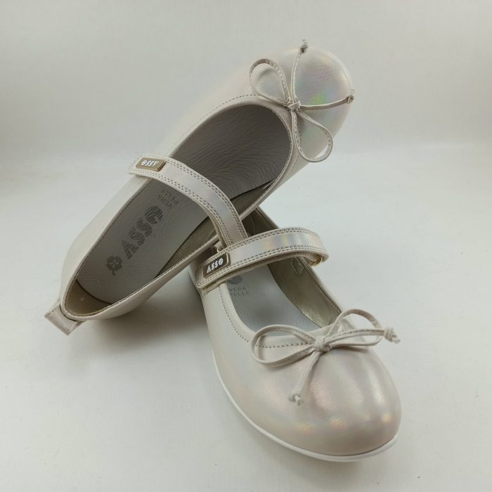Zapato de vestir de piel rosa con cierre de velcro Asso mod. 14507