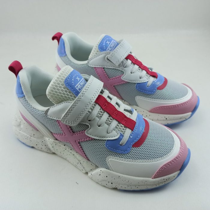 Deportivo de piel y malla multicolor con cierre de velcro o cordon (segun talllaje), Munich mod. Mini track - Imagen 2
