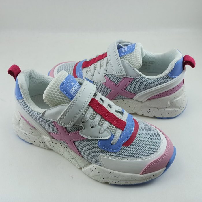 Deportivo de piel y malla multicolor con cierre de velcro o cordon (segun talllaje), Munich mod. Mini track - Imagen 3