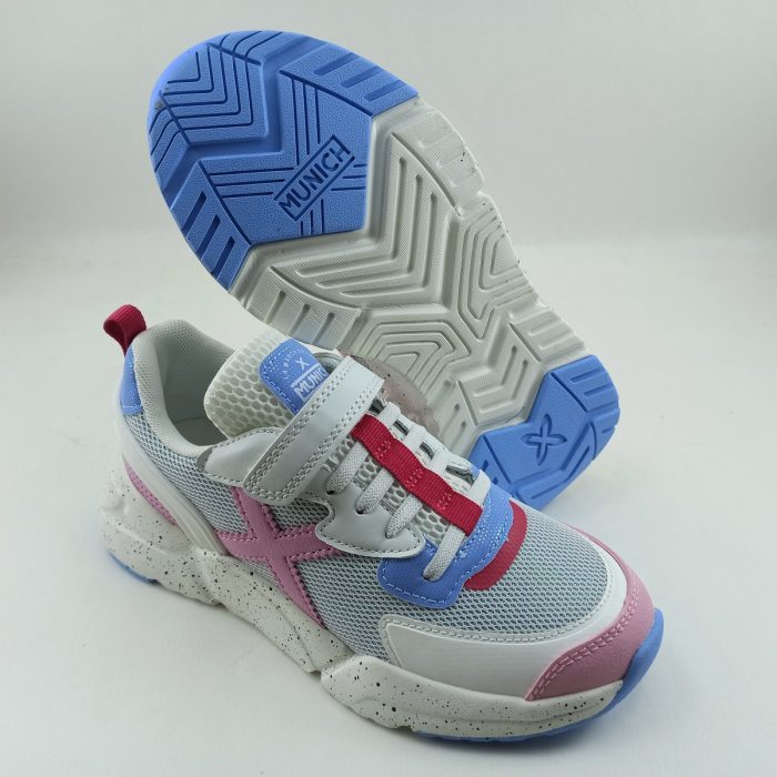 Deportivo de piel y malla multicolor con cierre de velcro o cordon (segun talllaje), Munich mod. Mini track - Imagen 4
