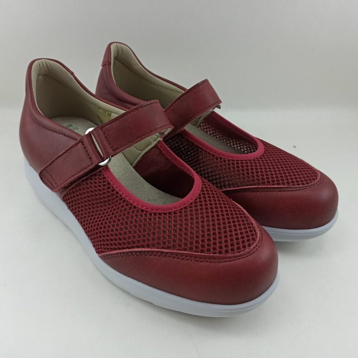 Semi-deportivo de piel roja con cierre de velcro, Pinoso's mod 7652-G - Imagen 3