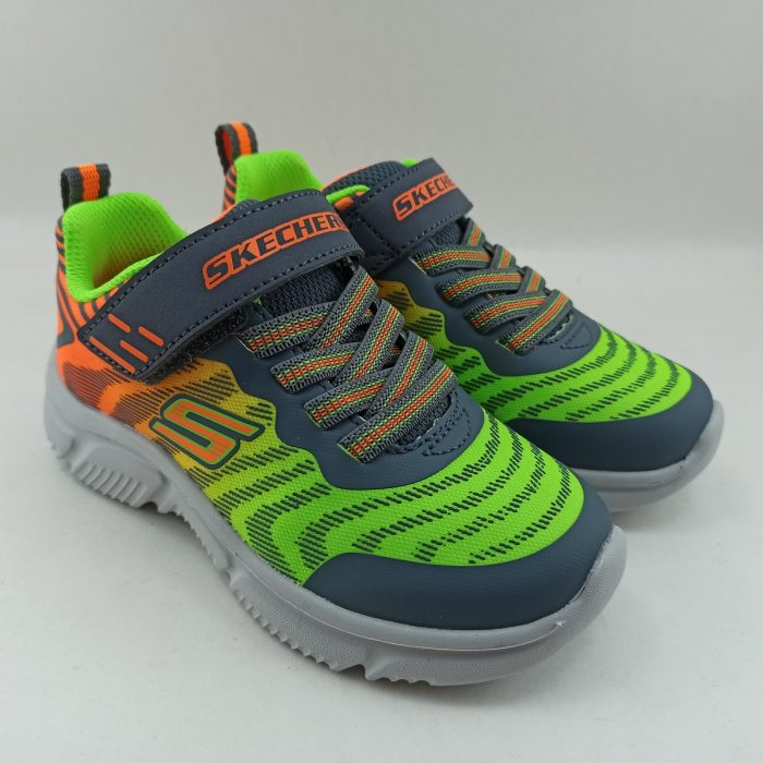 Deportivo textil verde con luz y cierre de velcro, Skechers mod. 405037L - Imagen 2
