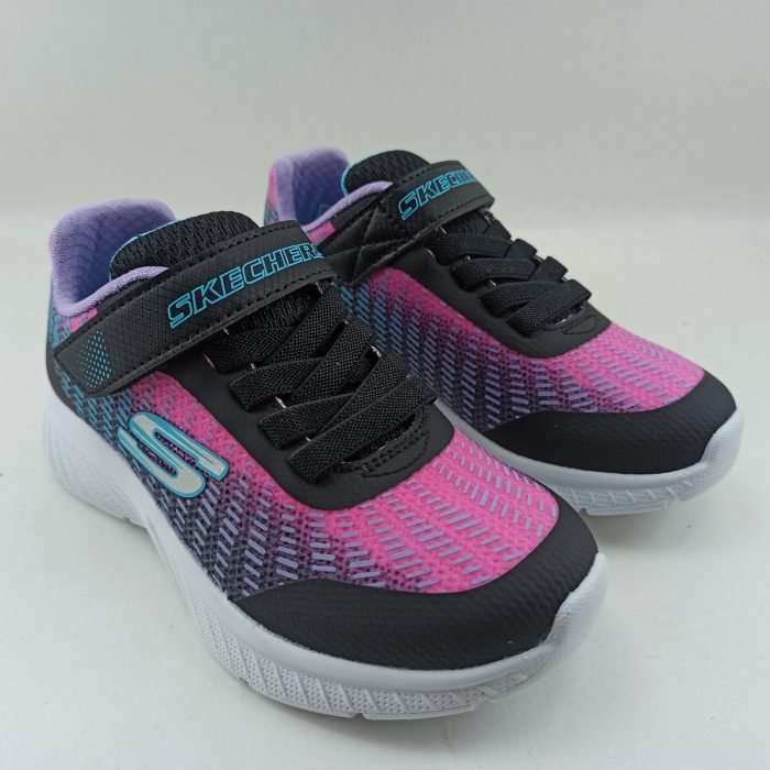 Deportivo textil negro y rosa con cierre de velcro, Skechers mod. 303532L - Imagen 2
