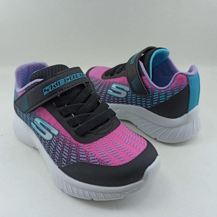 Deportivo textil negro y rosa con cierre de velcro, Skechers mod. 303532L - Imagen 3