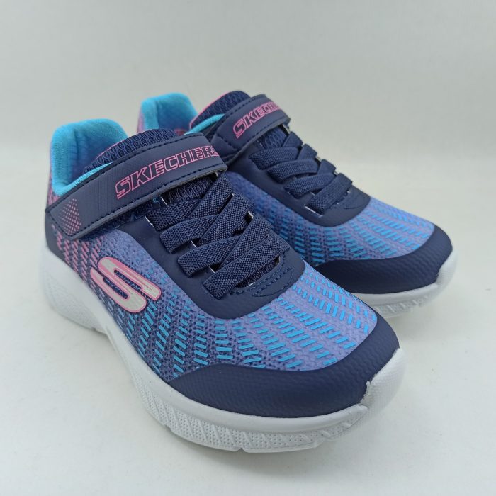 Deportivo textil azul con cierre de velcro, Skechers mod. 303532L - Imagen 2
