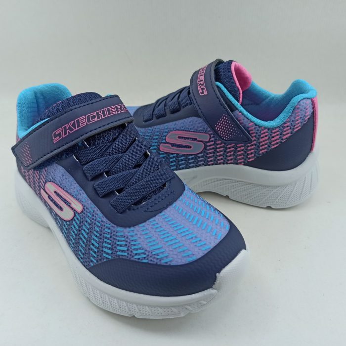 Deportivo textil azul con cierre de velcro, Skechers mod. 303532L - Imagen 3