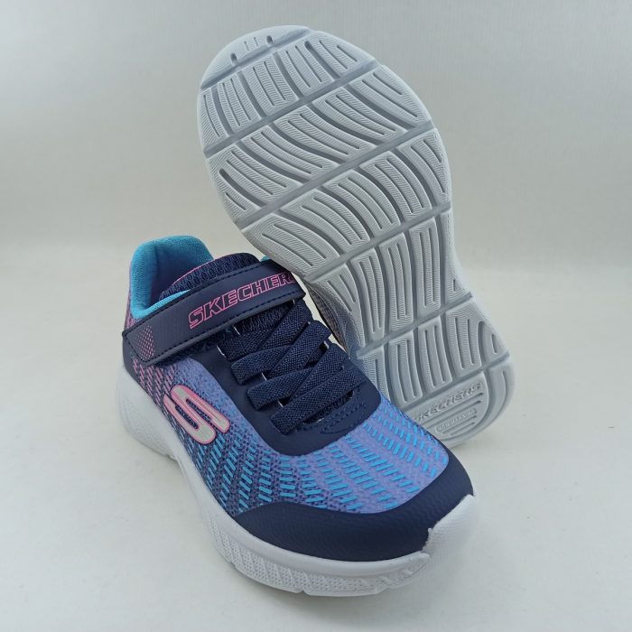 Deportivo textil azul con cierre de velcro, Skechers mod. 303532L - Imagen 4