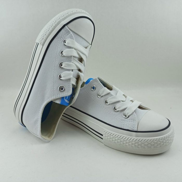 Deportivo casual de lona blanco con cierre de cordón, Mustang kids mod.81195