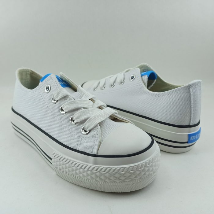 Deportivo casual de lona blanco con cierre de cordón, Mustang kids mod.81195 - Imagen 3