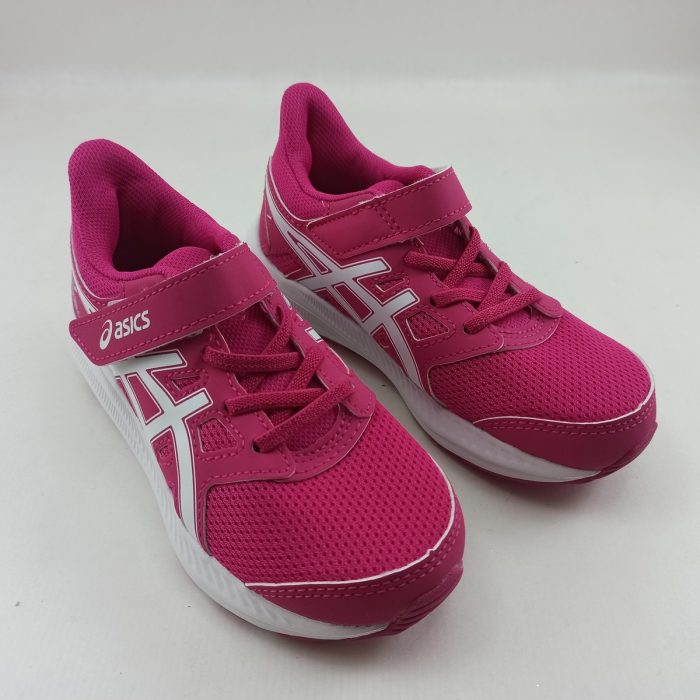 Deportivo de piel y malla fucsia, cierre de velcro y suela de goma antideslizante Assics mod. A299700 - Imagen 2