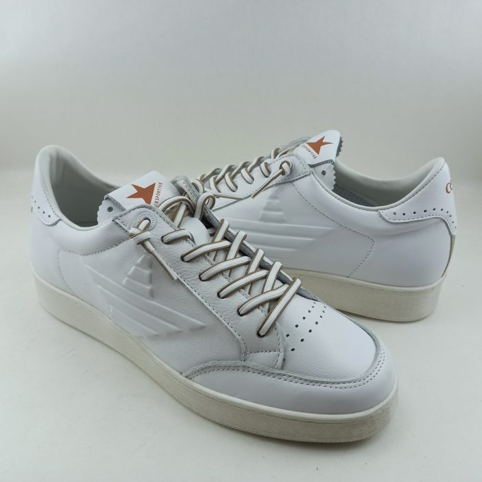Semi-deportivo de piel blanca con cierre de cordón, Cetti lusportiveshoes mod. c-1307 - Imagen 3