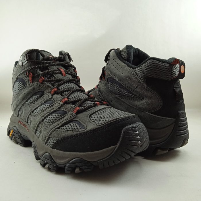 Bota trekking de piel gris con cierre de cordon, Merrell mod. J035785 - Imagen 3