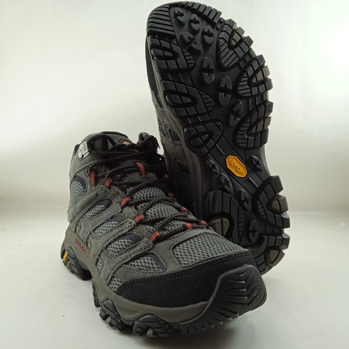 Bota trekking de piel gris con cierre de cordon, Merrell mod. J035785 - Imagen 4
