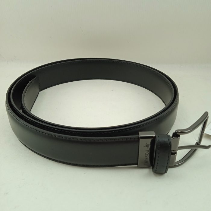 Cinturon de piel negra con hebilla, Possum mod. 11200