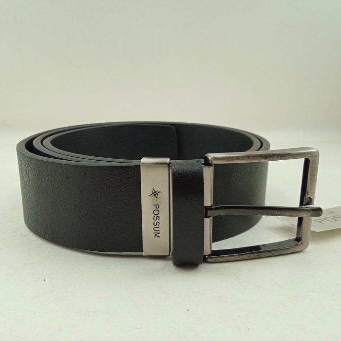 Cinturon de piel negra con hebilla, Possum mod. 11240