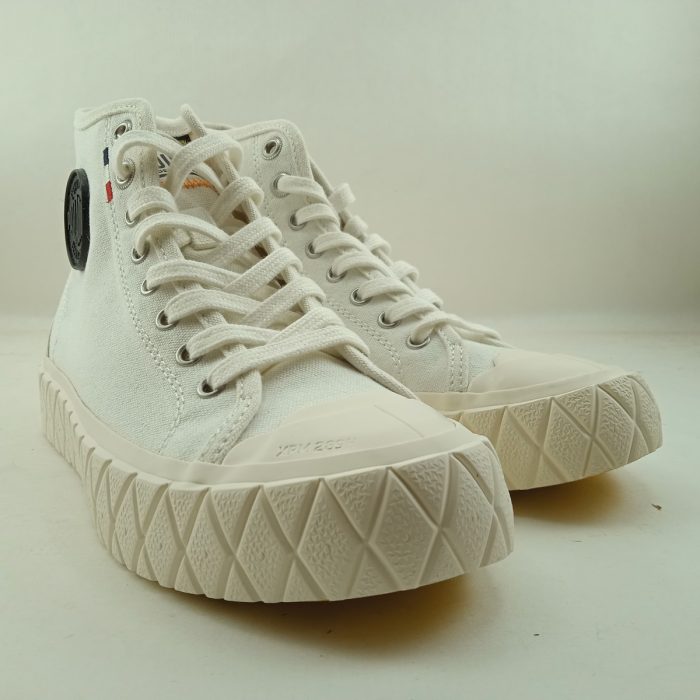 Bota de lona blanca con cierre de cordon, Palladium mod. 77015 - Imagen 2
