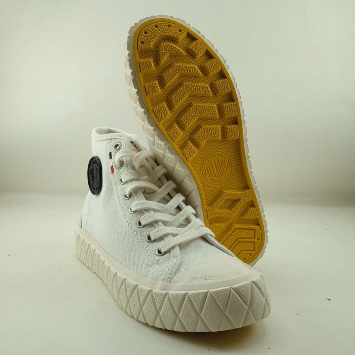 Bota de lona blanca con cierre de cordon, Palladium mod. 77015 - Imagen 4
