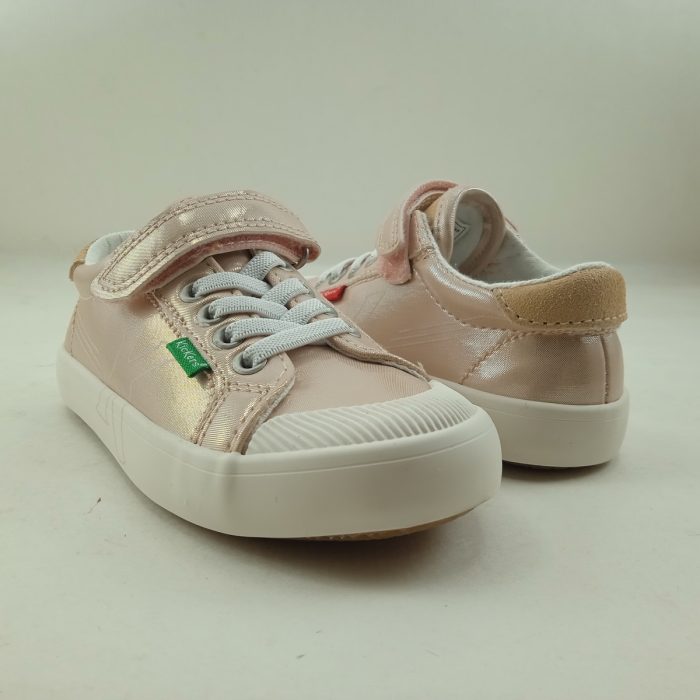 Semi-sport de piel rosa con cierre de velcro, Kickers mod.960660 - Imagen 3