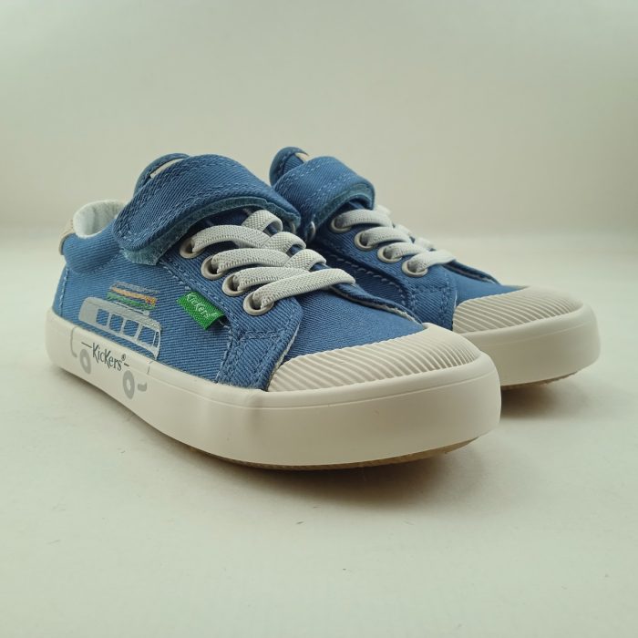 Semi-sport de lona azul con cierre de velcro, Kickers mod. 960662 - Imagen 2