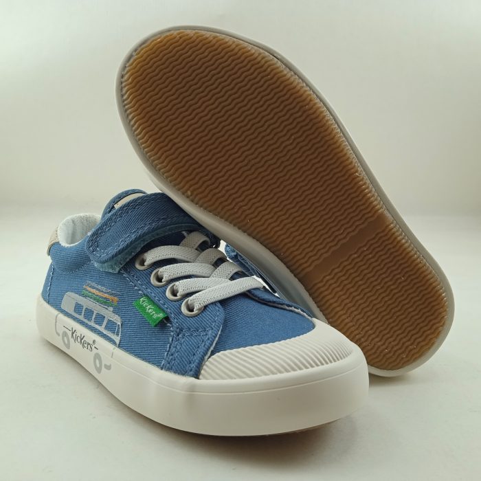 Semi-sport de lona azul con cierre de velcro, Kickers mod. 960662 - Imagen 4