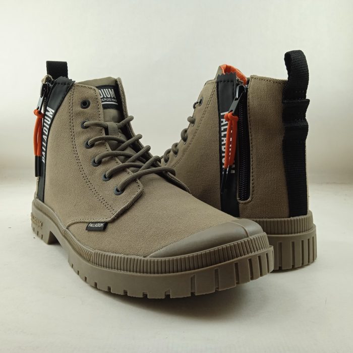 Bota de lona verde con cierre de cordon, Palladium mod. 78883 - Imagen 3