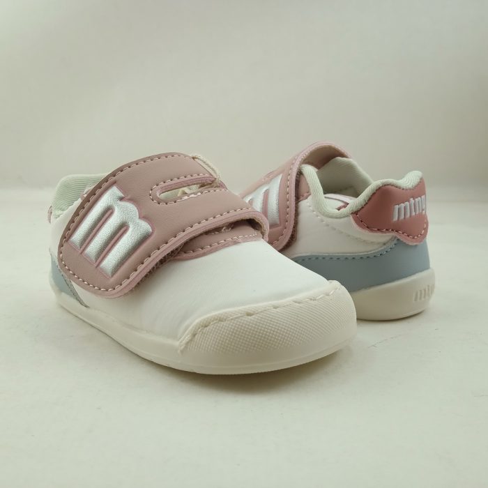 Semi-sport de piel en rosa y blanco con cierre de velcro, Mustang kids mod. 48909 - Imagen 3