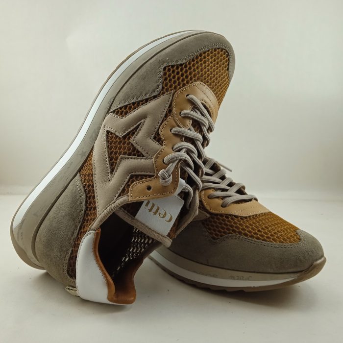 Semi-sport de piel multicolor con cierre de cordon elastico, Cetti mod. 1311