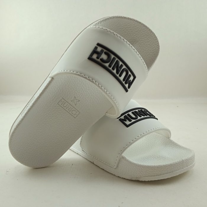 Chancla sintetica blanca sin cierres, Munich mod. Flat slider - Imagen 2