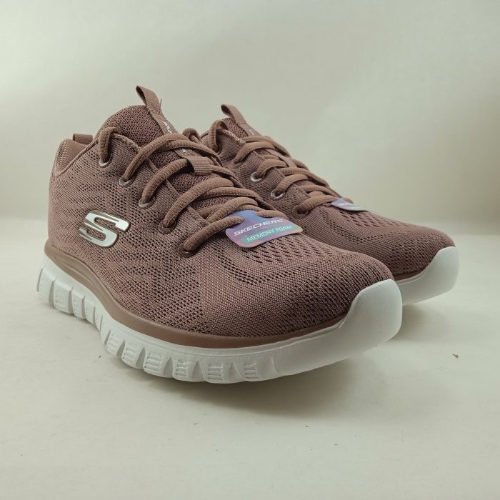 Semi-sport sintetico rosa con cierre de cordon, Skechers mod. 12615