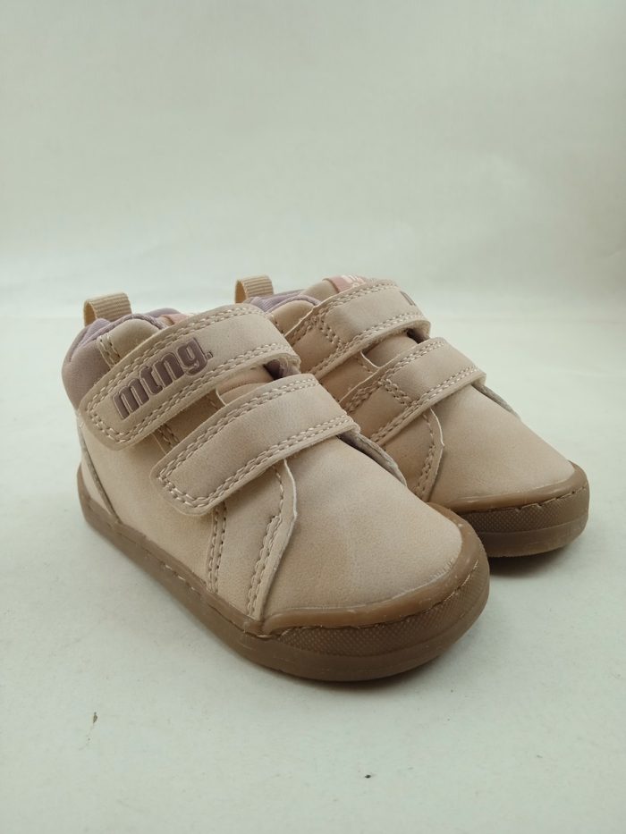 Semi-sport de piel rosa con cierre de doble velcro, Mustang kids mod. 48928 - Imagen 2