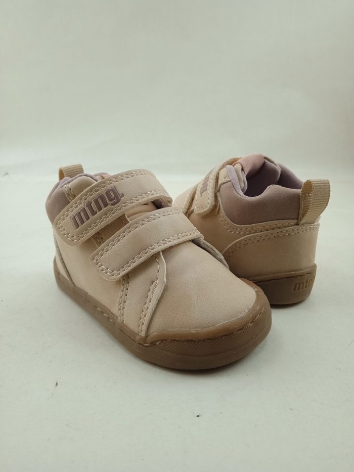 Semi-sport de piel rosa con cierre de doble velcro, Mustang kids mod. 48928 - Imagen 3