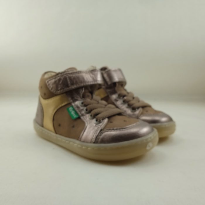 Bota de piel multicolor con cierre de velcro y cordon elastico, Kickers mod. 972821