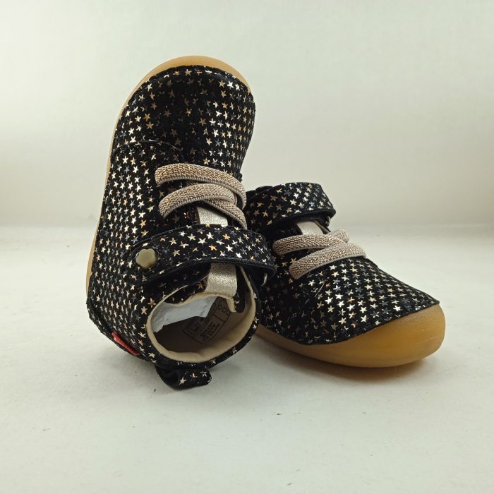Bota de piel negra con cierre de velcro y cordon elastico, Kickers mod. 972422 - Imagen 2