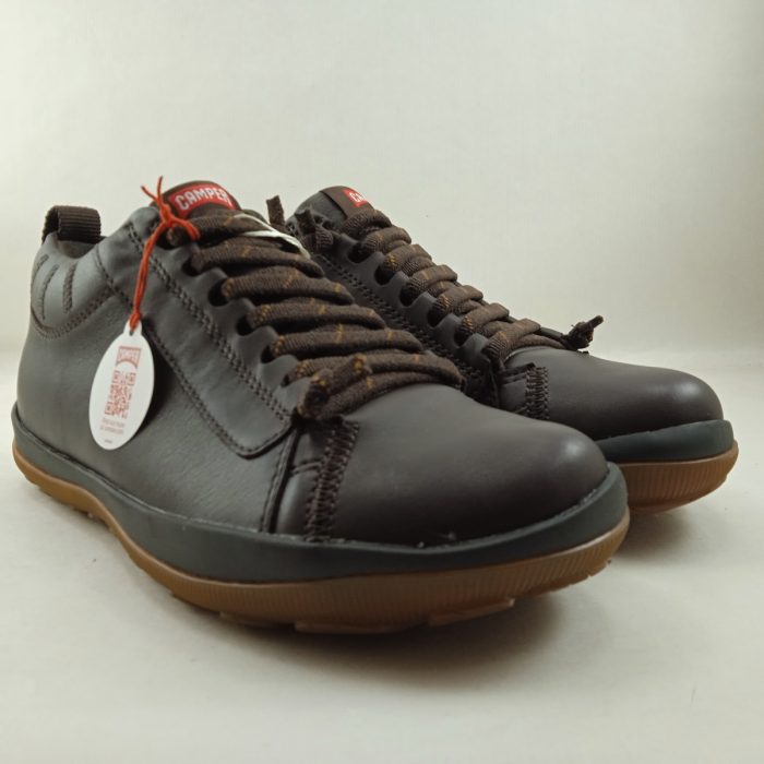 Semi-sport de piel marron con cierre de cordon elastico, Camper mod. K300285 - Imagen 2
