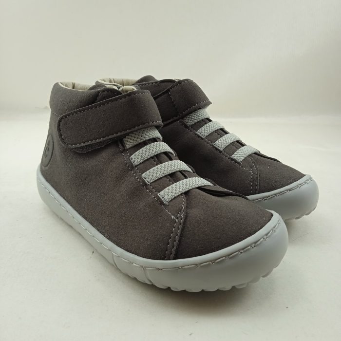 Semi-sport de piel gris oscuro con cierre de velcro y cordon elastico, Coquette kids mod.15231 - Imagen 2