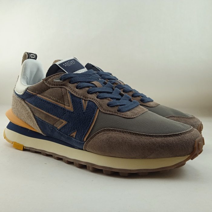 Semi-sport de piel gris con cierre de cordon, Kaotiko mod. Nara vintage