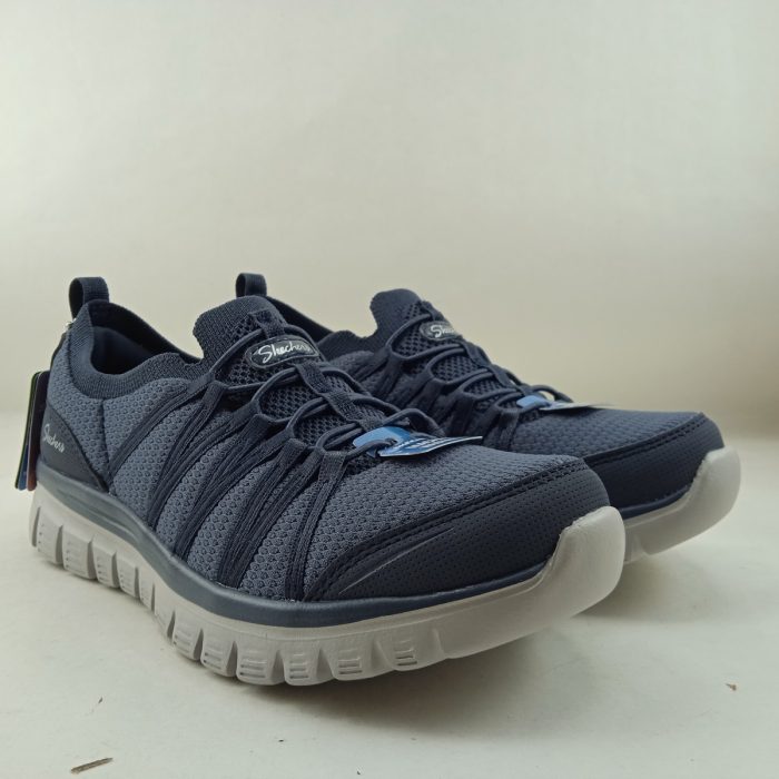 Semi-sport sintetico azul con cierre de cordon elastico, Skechers mod. 100692