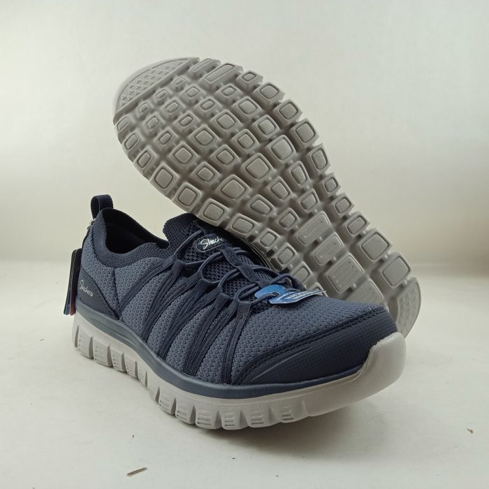Semi-sport sintetico azul con cierre de cordon elastico, Skechers mod. 100692 - Imagen 3