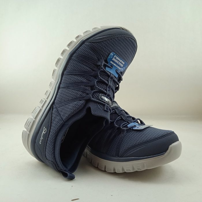 Semi-sport sintetico azul con cierre de cordon elastico, Skechers mod. 100692 - Imagen 4