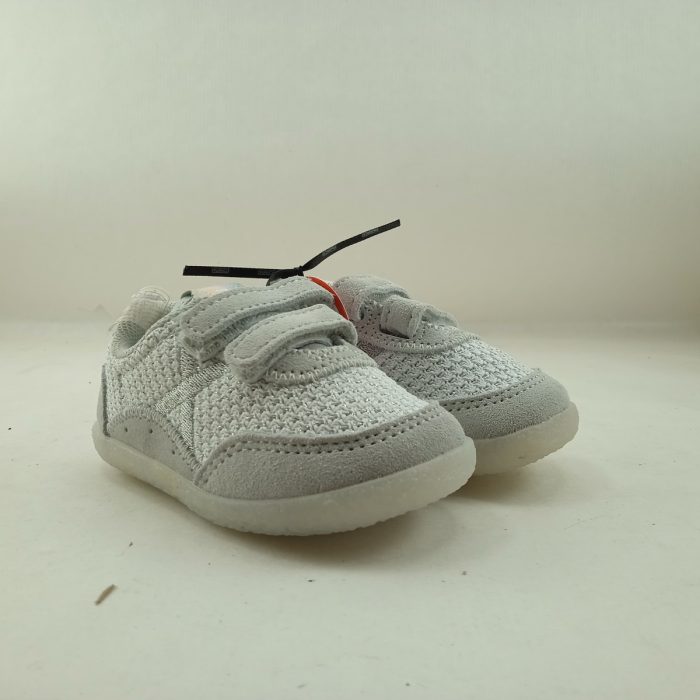 Semi-sport de piel gris con cierre de velcro, Munich mod. 8028007