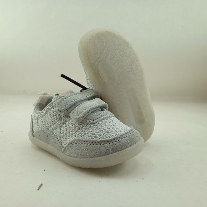 Semi-sport de piel gris con cierre de velcro, Munich mod. 8028007 - Imagen 3