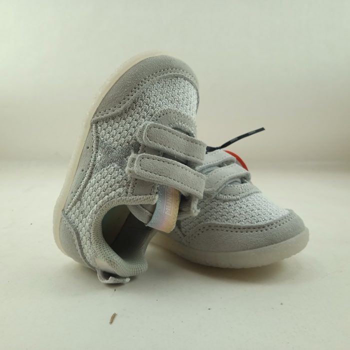 Semi-sport de piel gris con cierre de velcro, Munich mod. 8028007 - Imagen 4