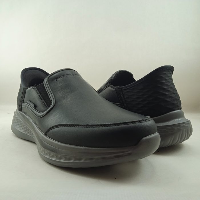 Semi-sport de piel negra sin cierres, Skechers mod. 205237 - Imagen 2