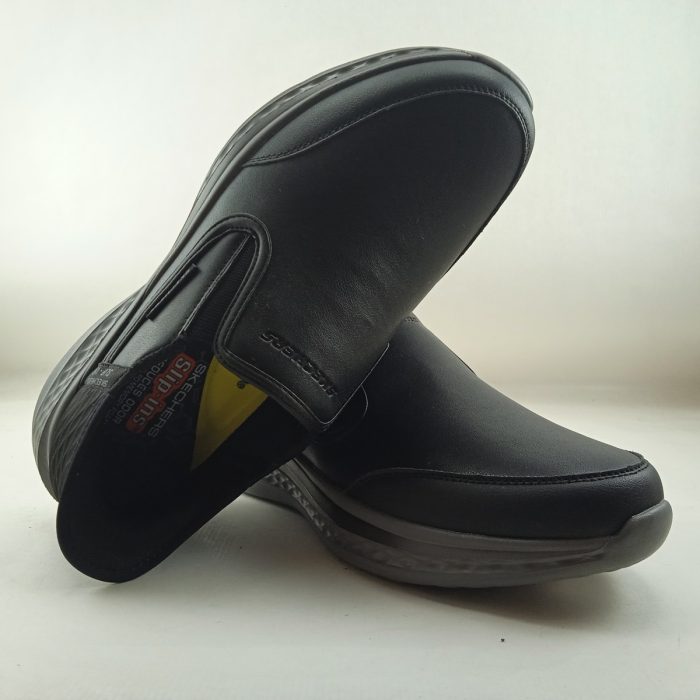 Semi-sport de piel negra sin cierres, Skechers mod. 205237 - Imagen 4