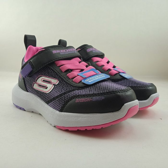 Semi-sport sintetico negro con cierre de velcro, Skechers mod. 303387
