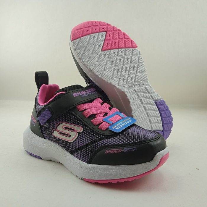 Semi-sport sintetico negro con cierre de velcro, Skechers mod. 303387 - Imagen 3