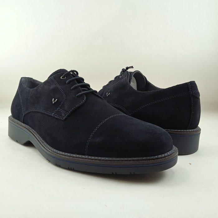 Zapato de vestir de ante azul con cierre de cordon, Martinelli mod. 2885X1 - Imagen 2
