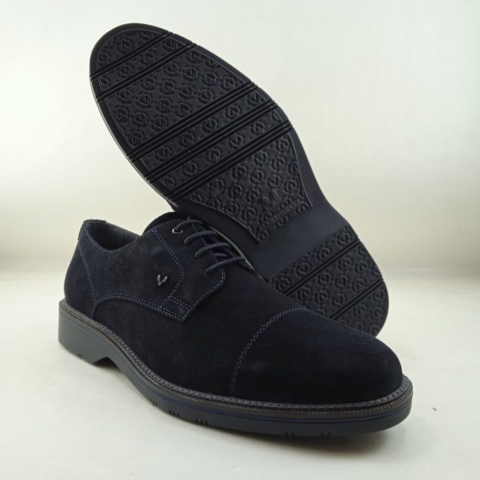Zapato de vestir de ante azul con cierre de cordon, Martinelli mod. 2885X1 - Imagen 3